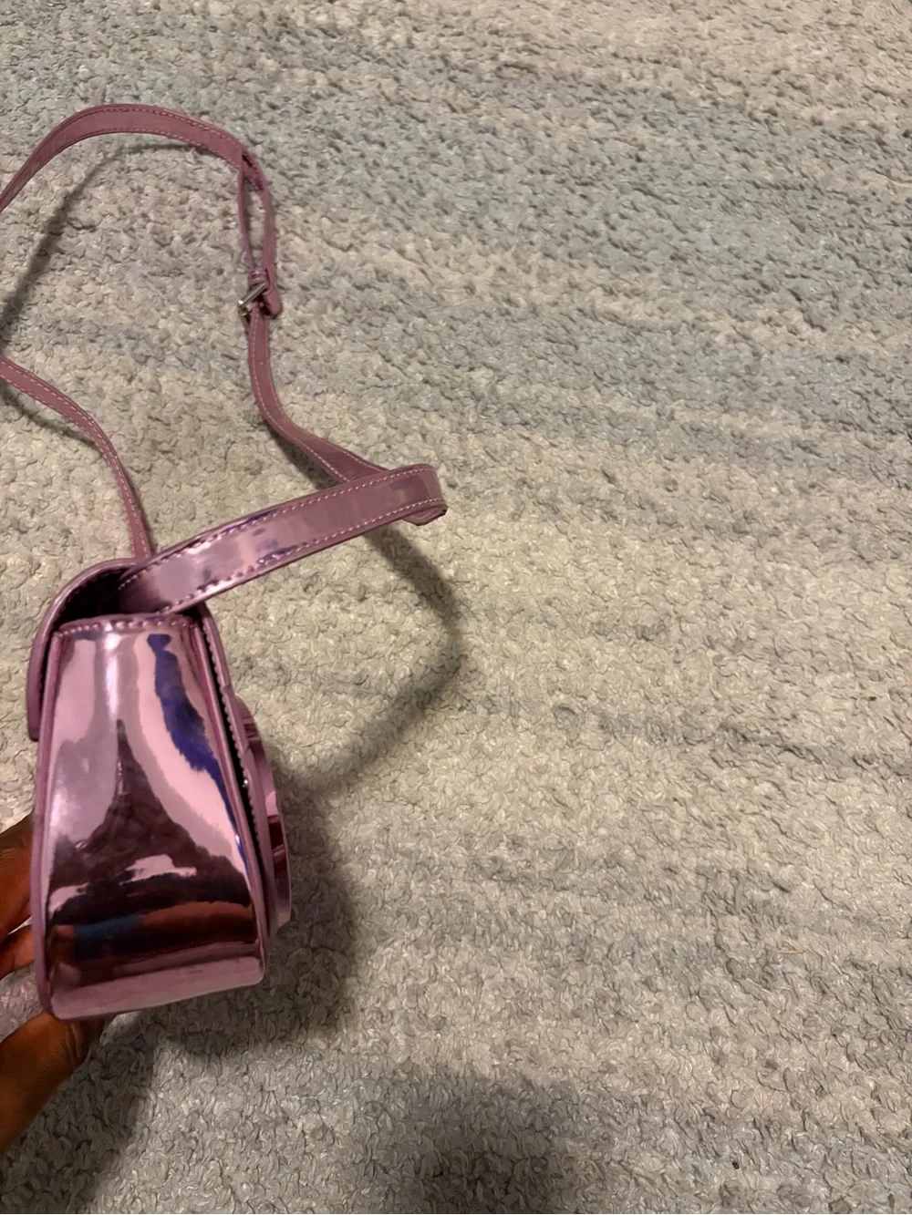 Diesel 1DR Metallic Mirrored Leather Shoulder / Crossbody Bag